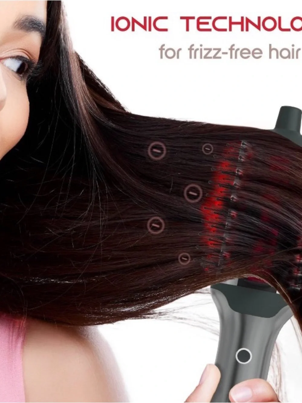 SLF Red Light Therapy 5-In-1 Ionic Dry Hair Brush & Heat Combo